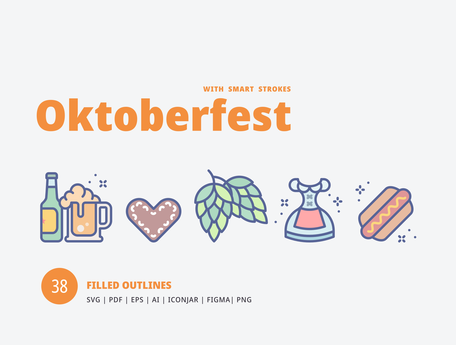 啤酒节填充轮廓图标Oktoberfest Filled Ou