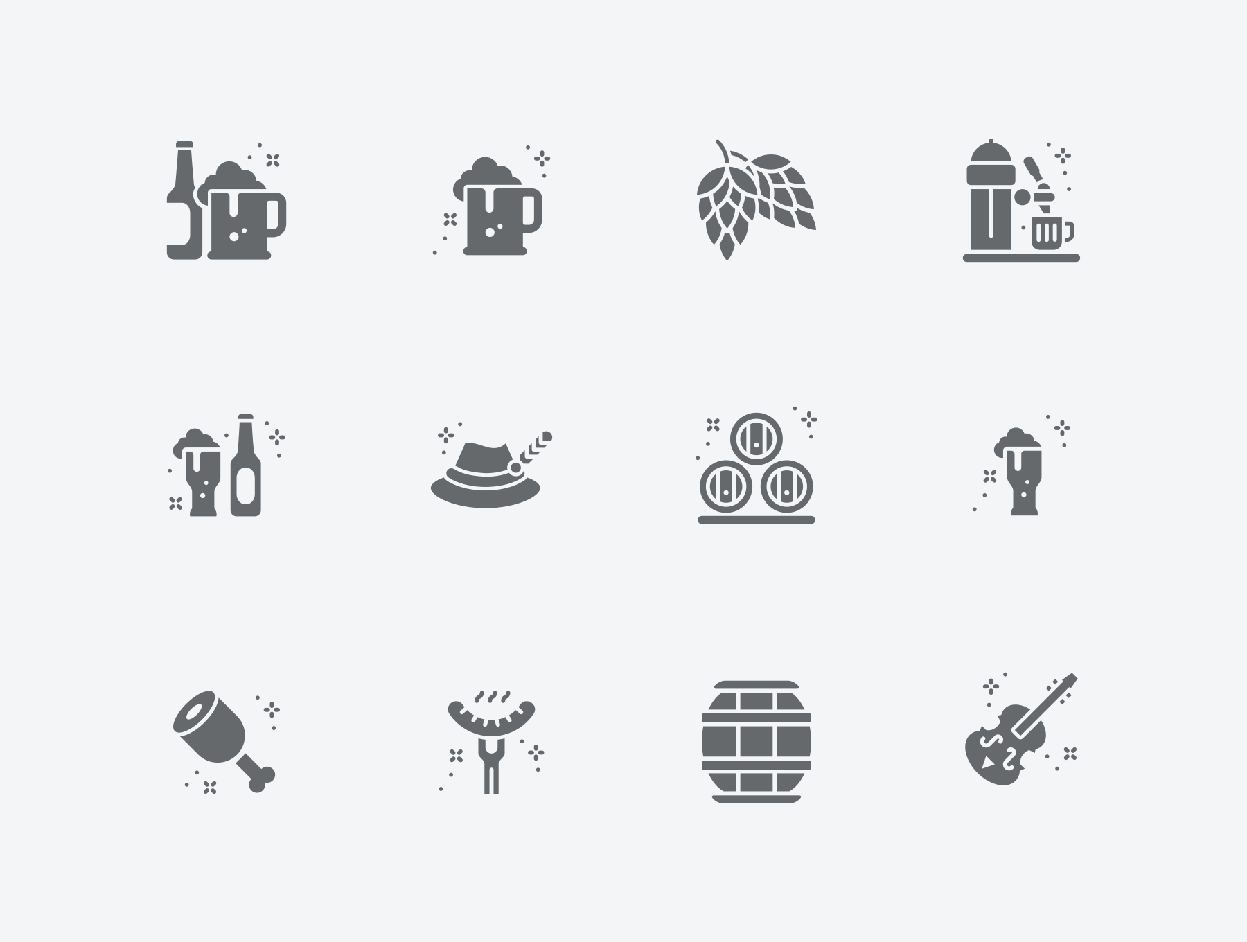 啤酒节标志符号Oktoberfest Glyph Icons