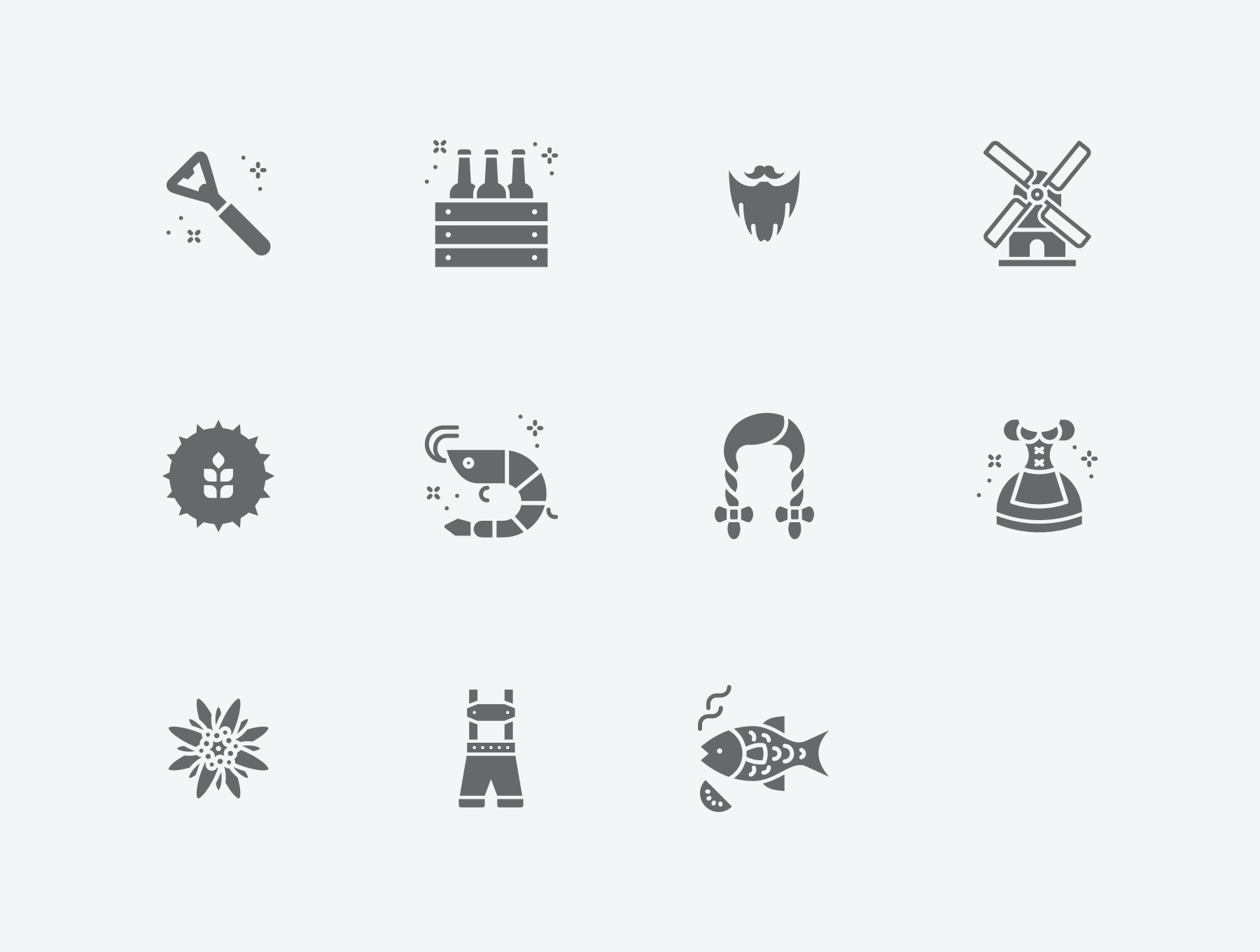 啤酒节标志符号Oktoberfest Glyph Icons