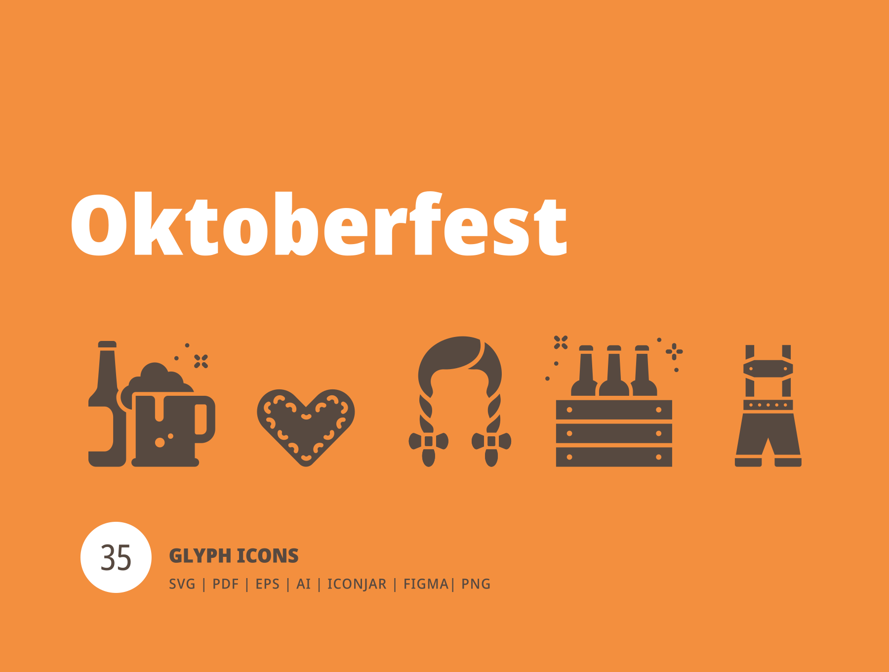 啤酒节标志符号Oktoberfest Glyph Icons