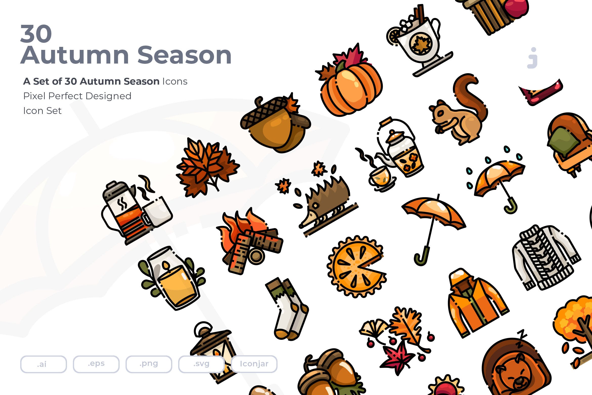 秋季主题元素矢量图标素材 30 Autumn Season