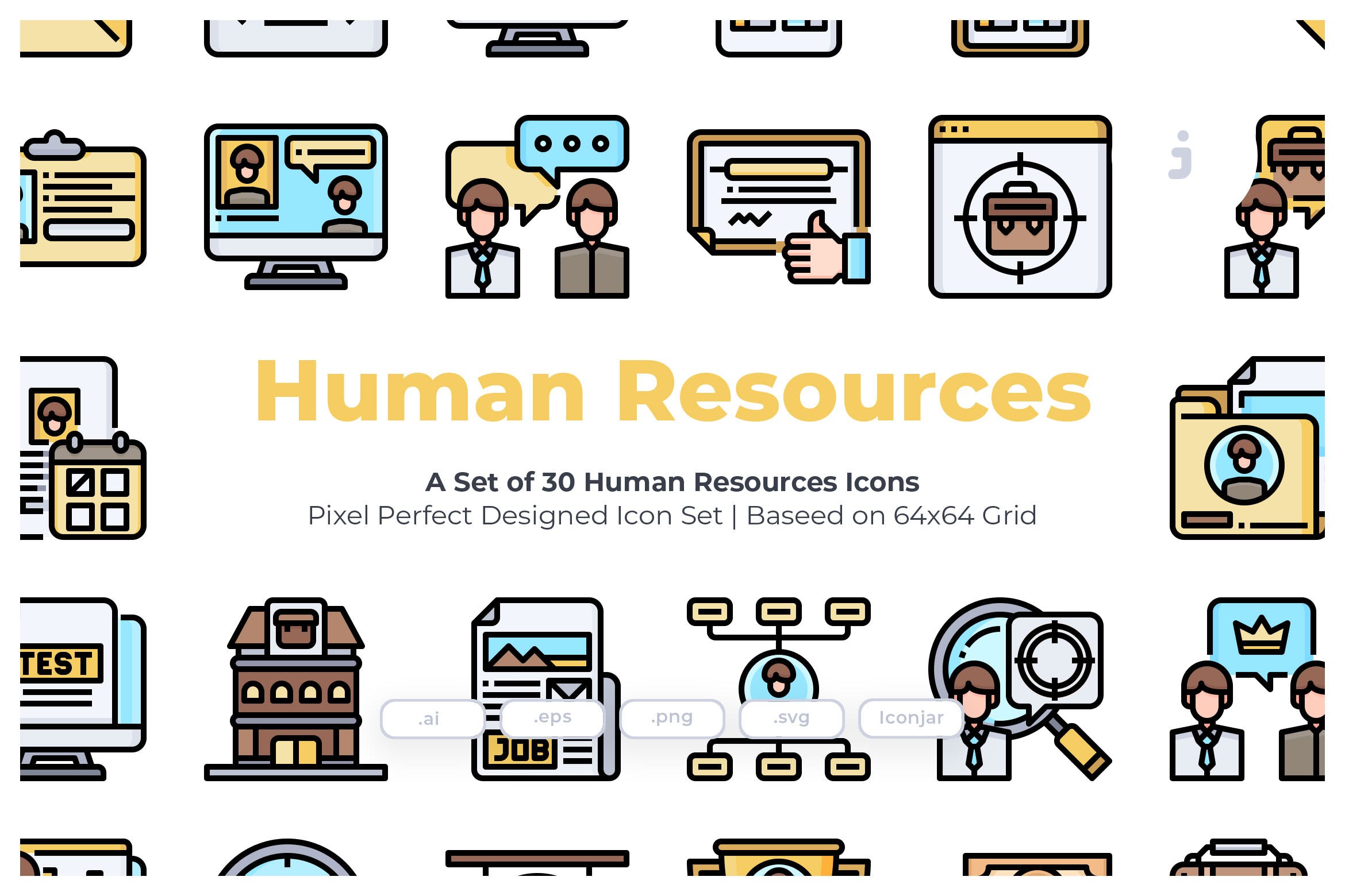 人力资源主题矢量图标 30 Human Resources