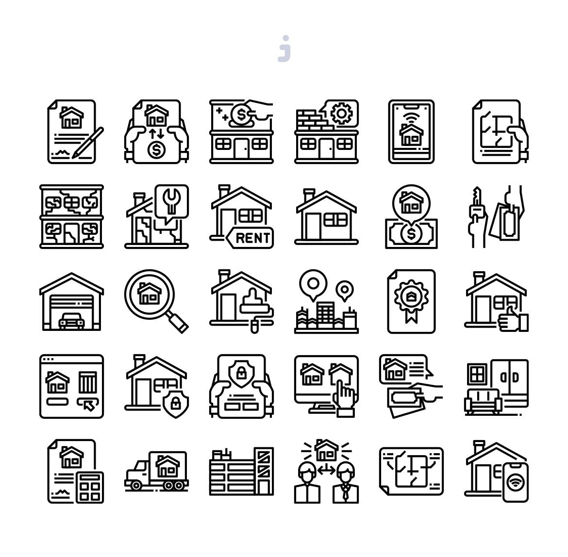 房地产主题矢量图标 30 Real Estate Icons