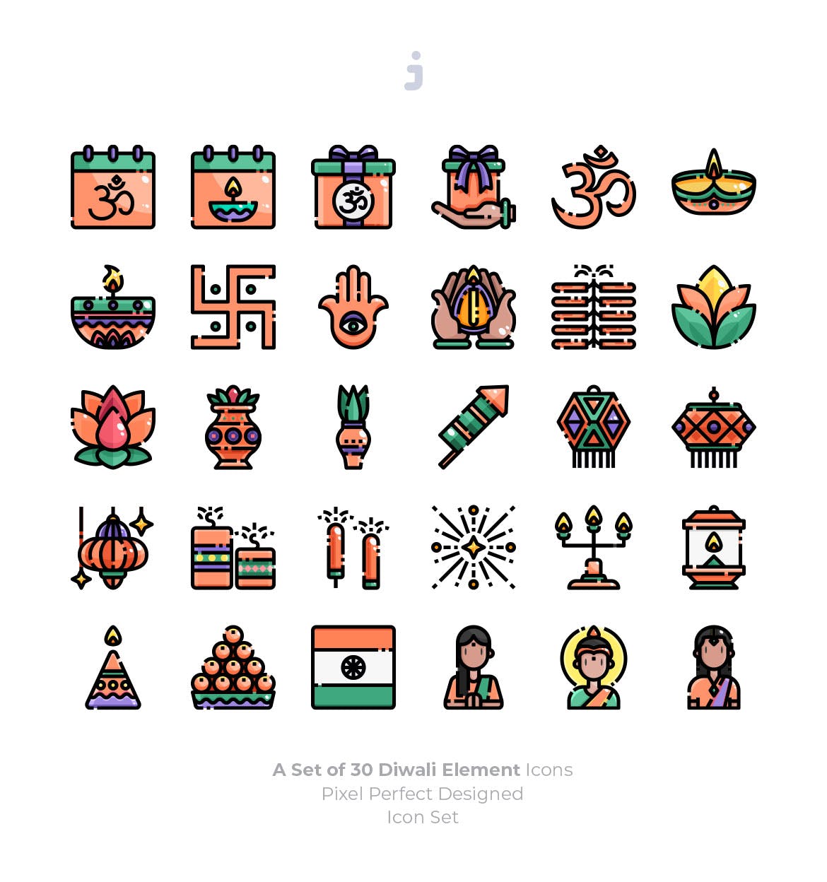 印度万灯节排灯节节日主题图标素材 30 Diwali Ico