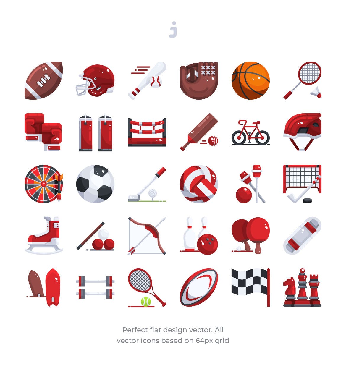体育运动器械彩色矢量图标素材 30 Sport Elemen