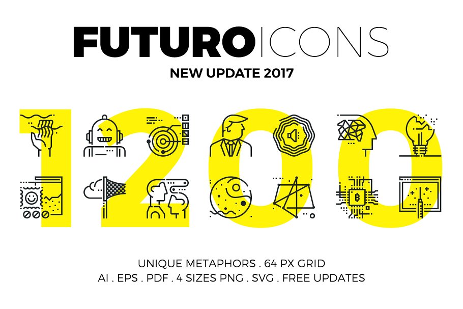 创意多用途线条图标合集 Futuro Line Icons