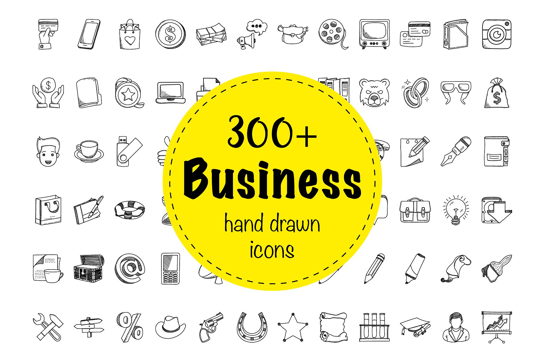 企业商务主题涂鸦图标 324 Business Doodle