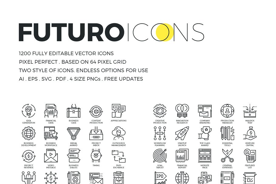 创意多用途线条图标合集 Futuro Line Icons