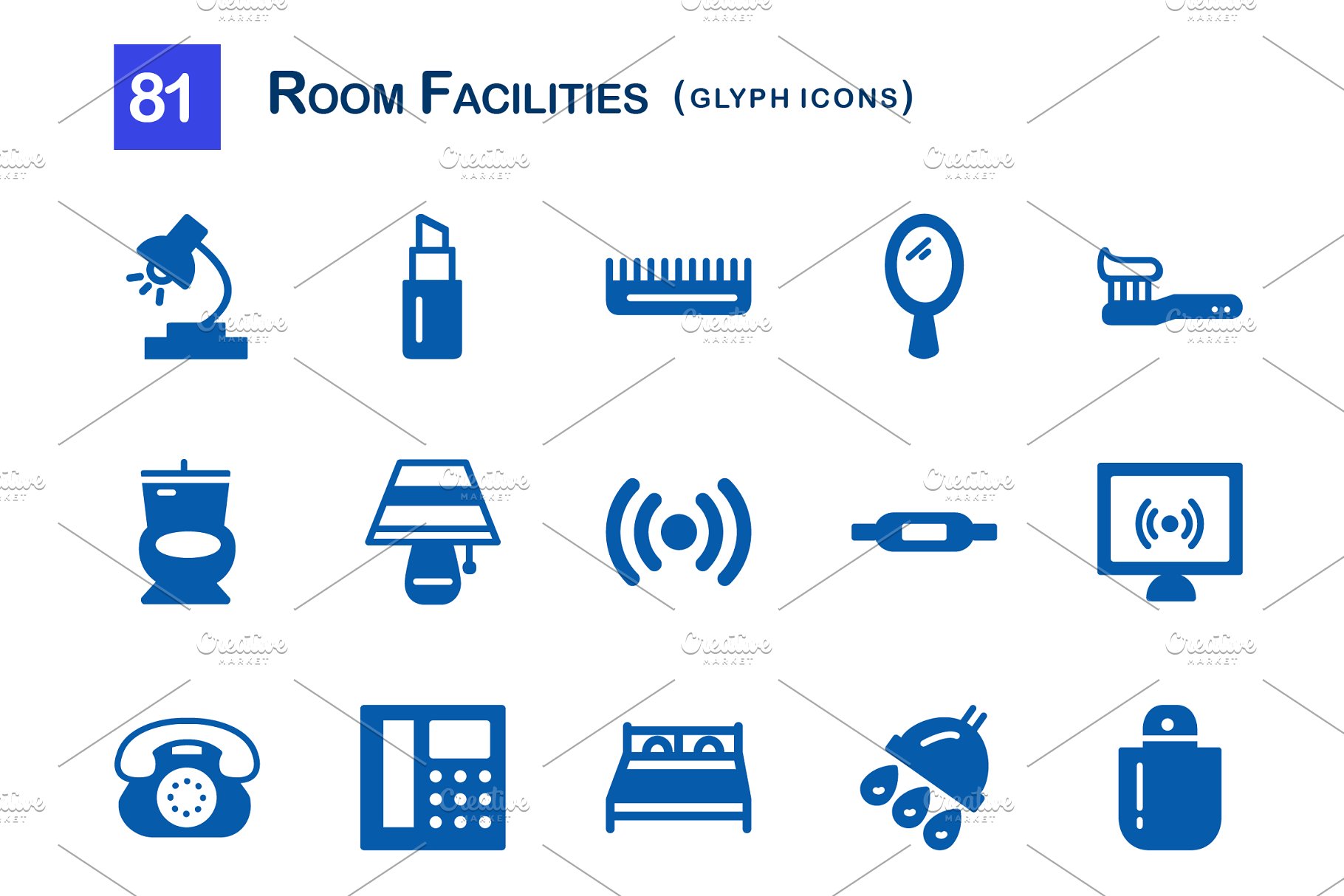 房间家具电器设施图标 81 Room Facilities