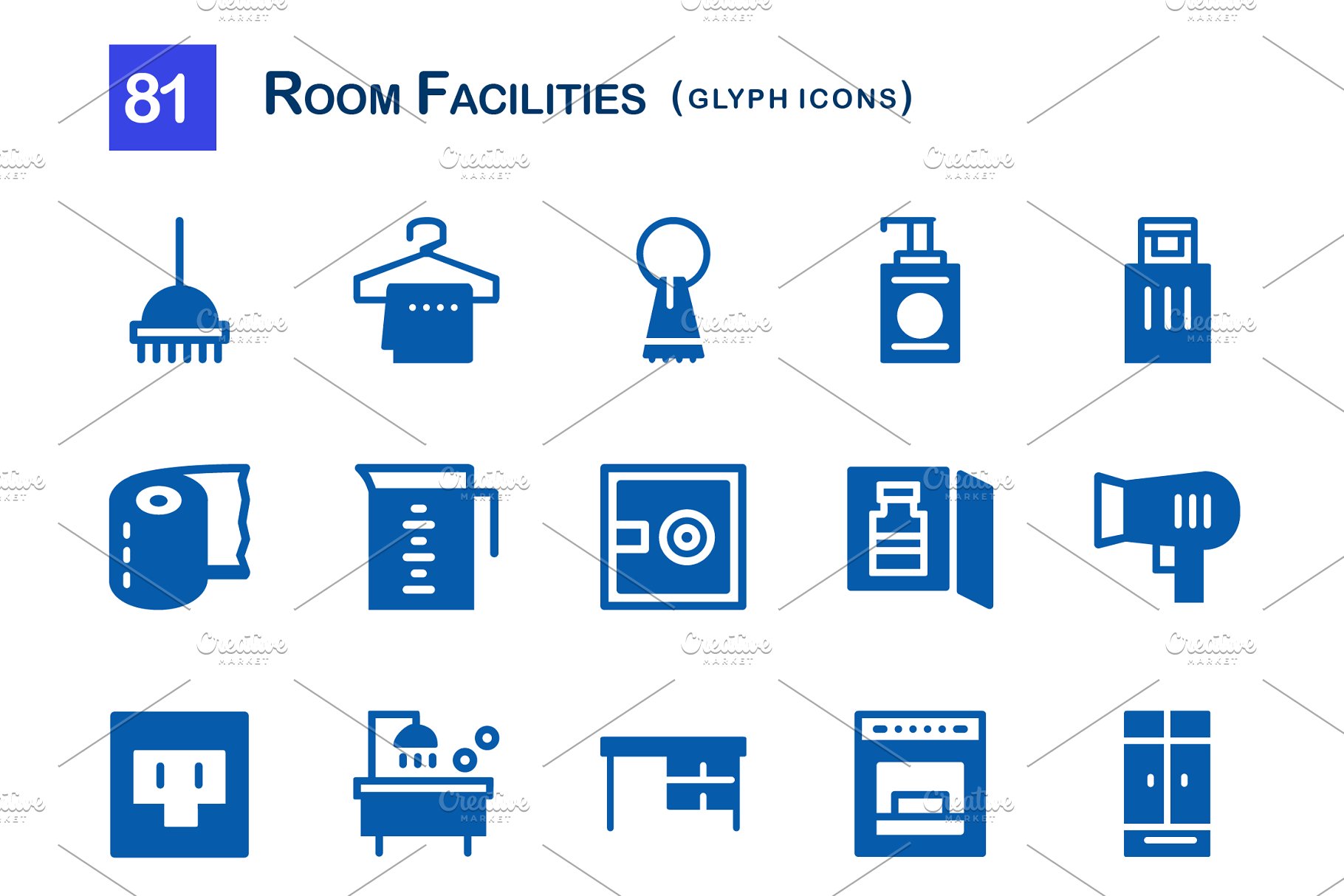 房间家具电器设施图标 81 Room Facilities