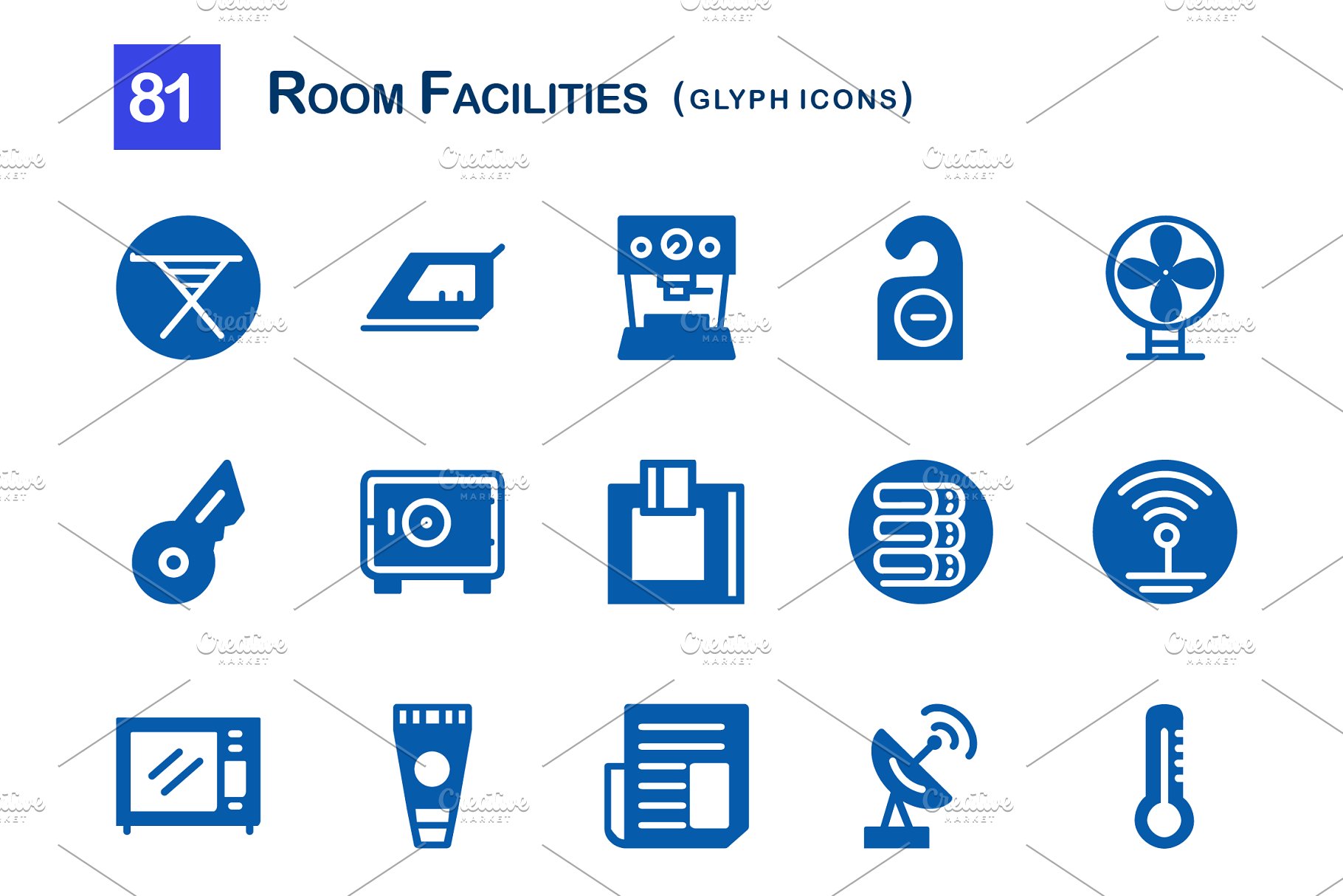 房间家具电器设施图标 81 Room Facilities