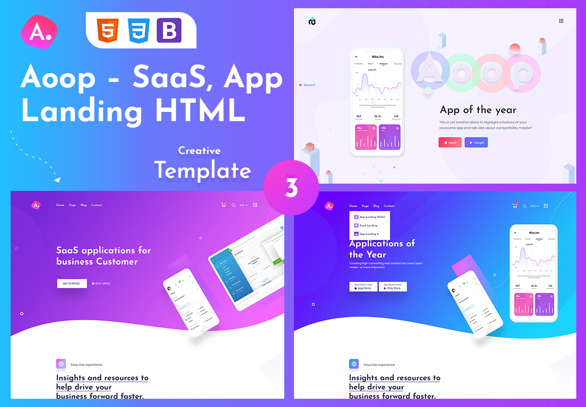 App登陆HTML模板 App Landing HTML T