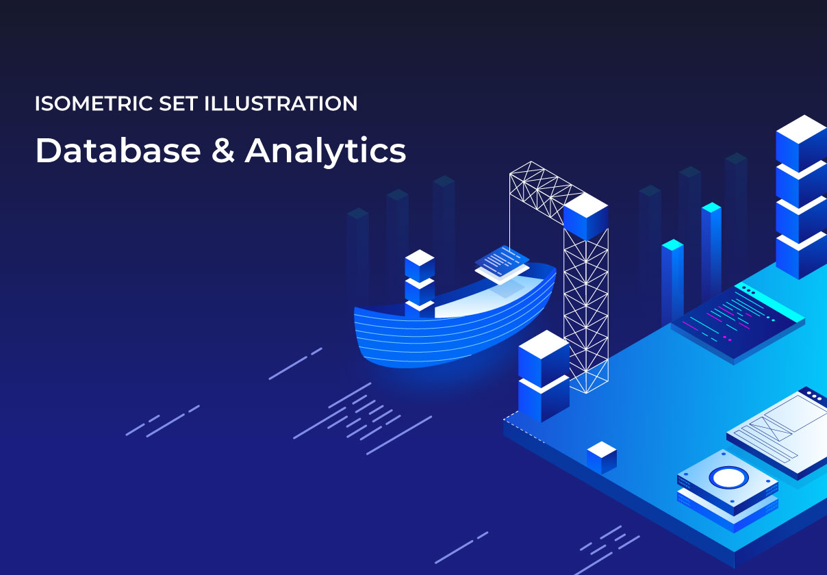 数据库和分析等距图Analytics Isometric I