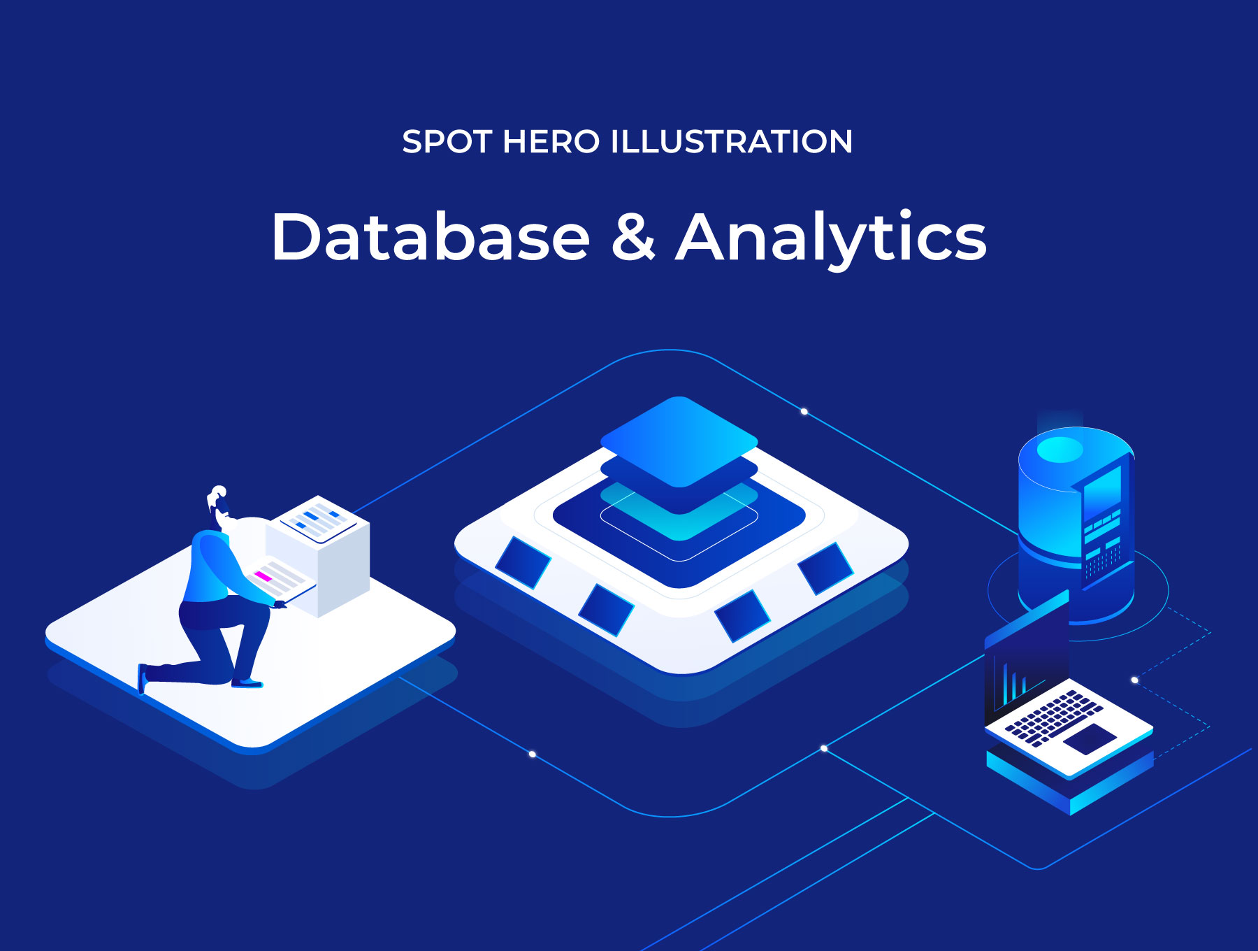 数据库和分析等距图Analytics Isometric I