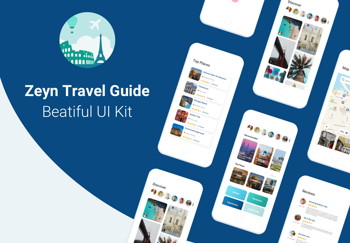 旅行指南用户界面工具包Zeyn Travel Guide U