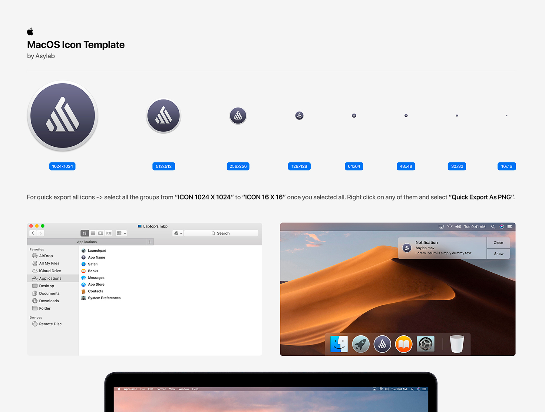OS品牌模板图标模型MacOS Template Icon
