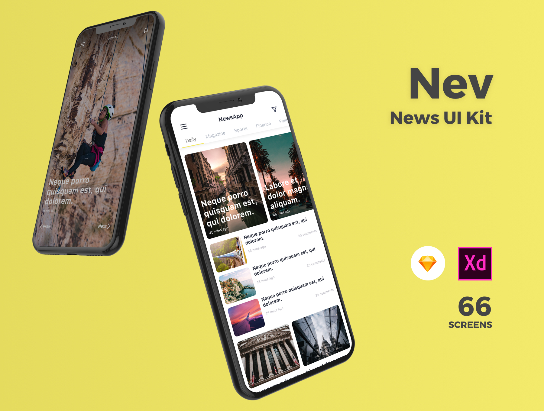 新闻应用程序用户界面工具包Nev - News App UI