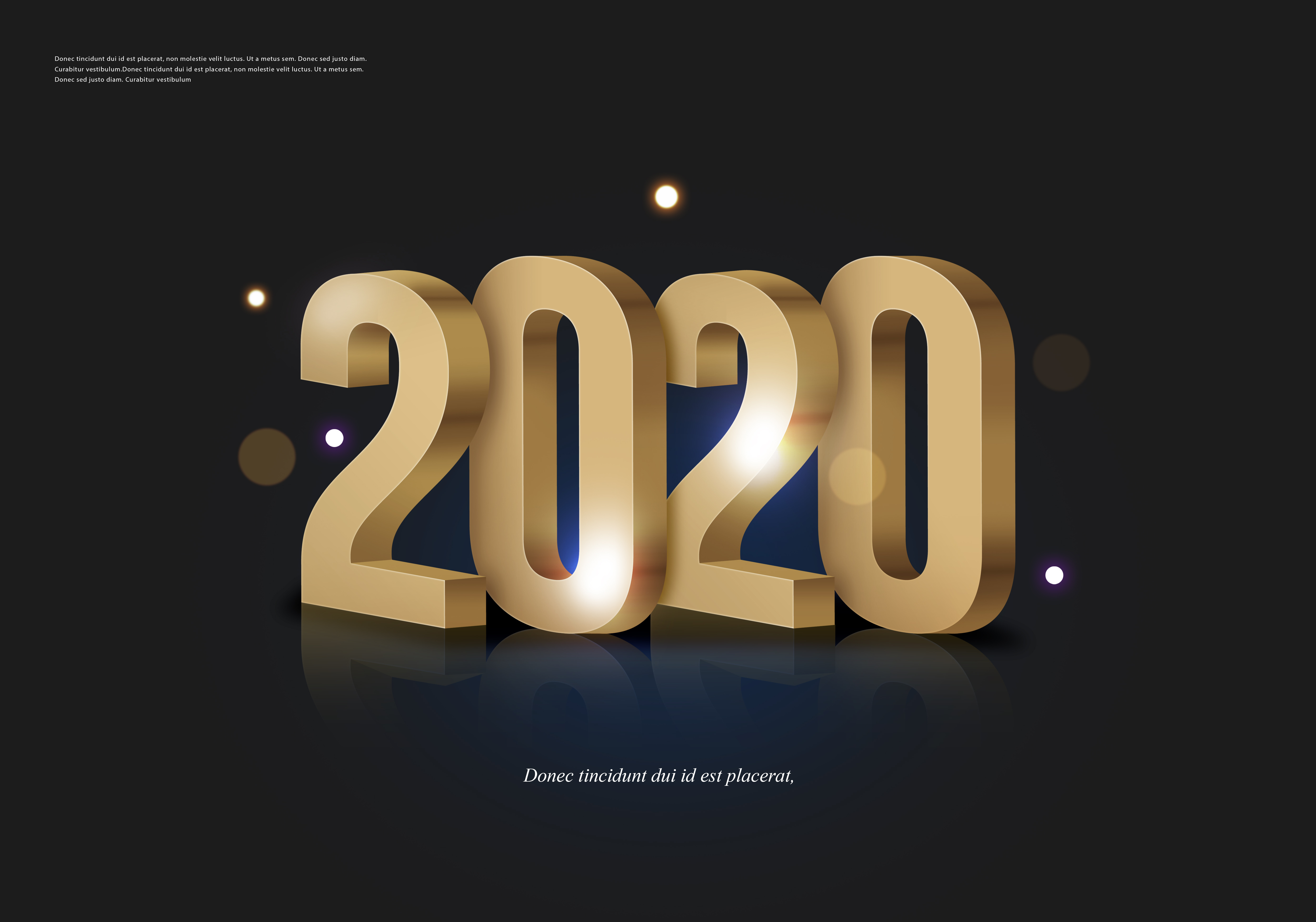 金色立体字2020年鼠年海报模板