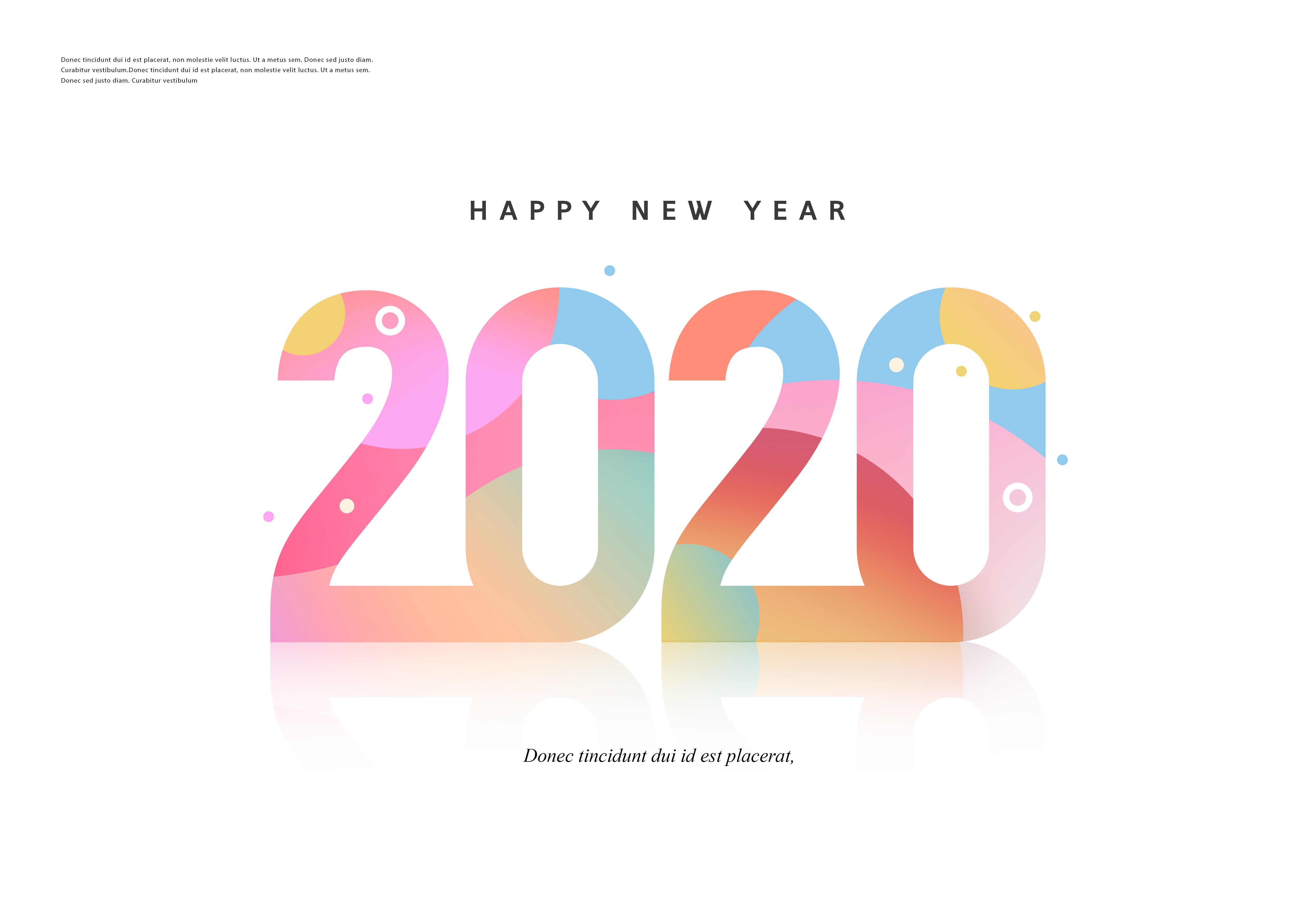 彩色叠加2020年字体设计海报模板
