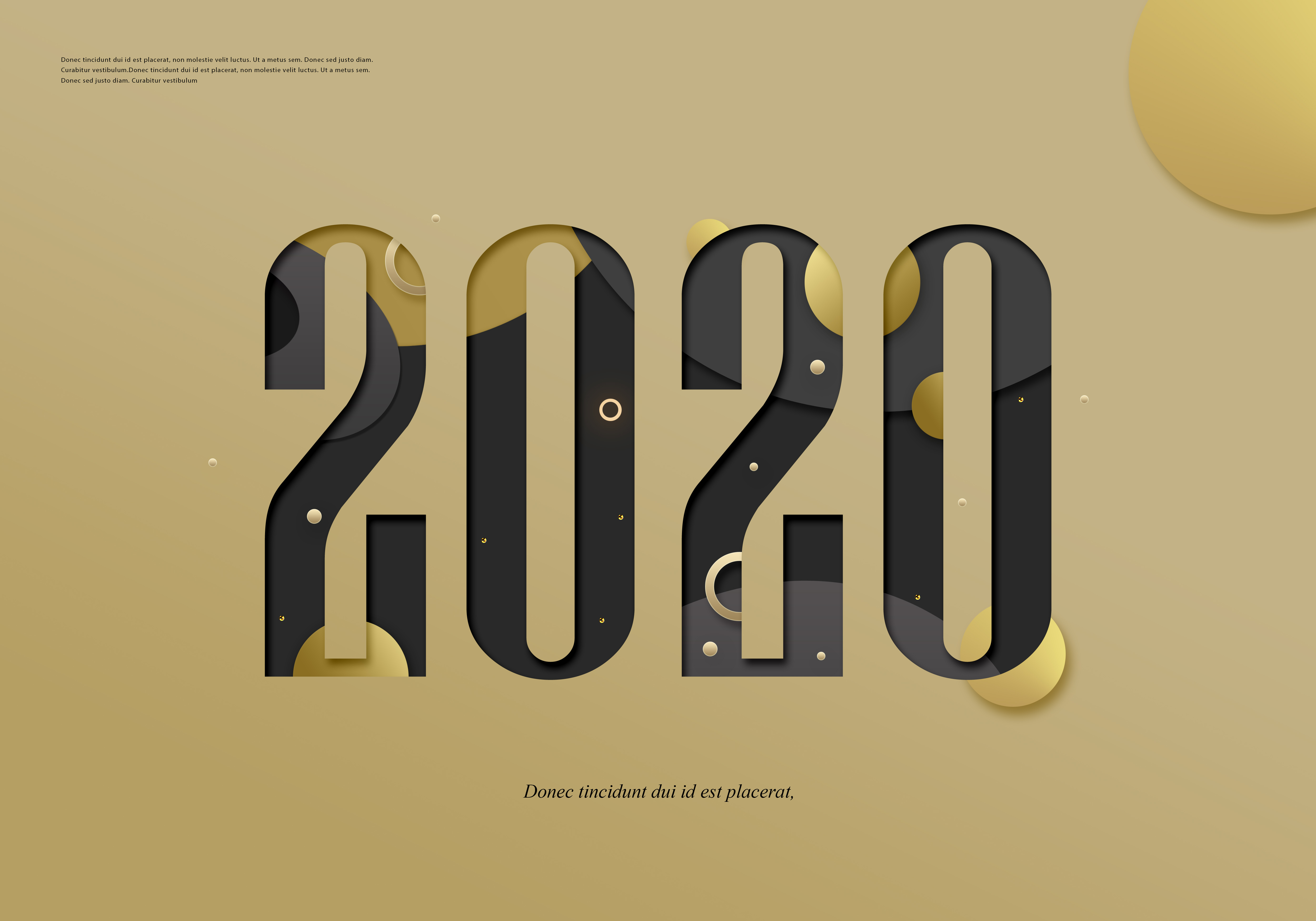 镂空的2020年字体设计海报模板