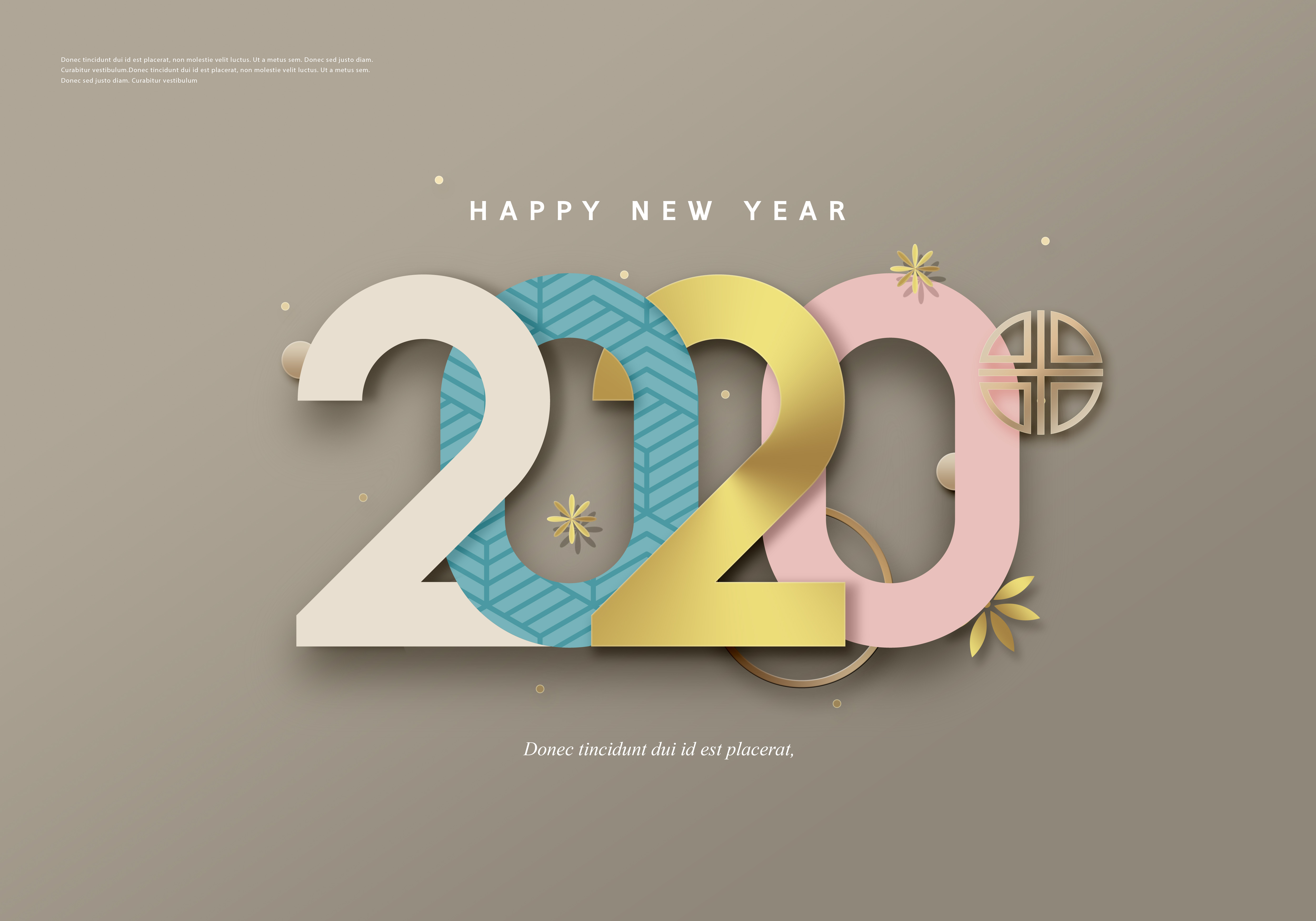 超立体中国风2020年字体设计海报模板