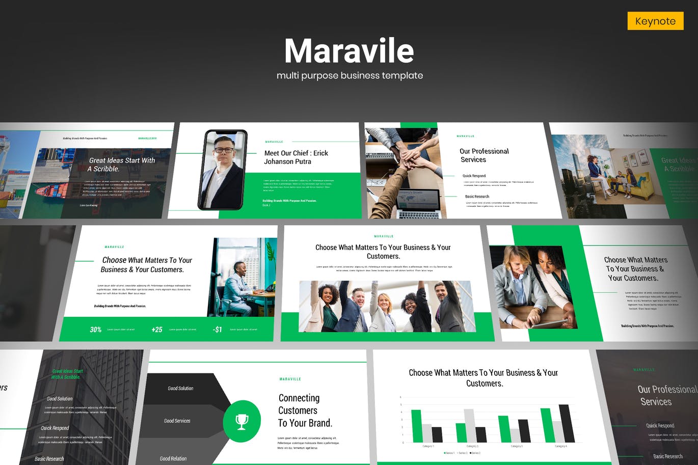 多用途经典企业商务主题演示文稿模板 Maravile – M