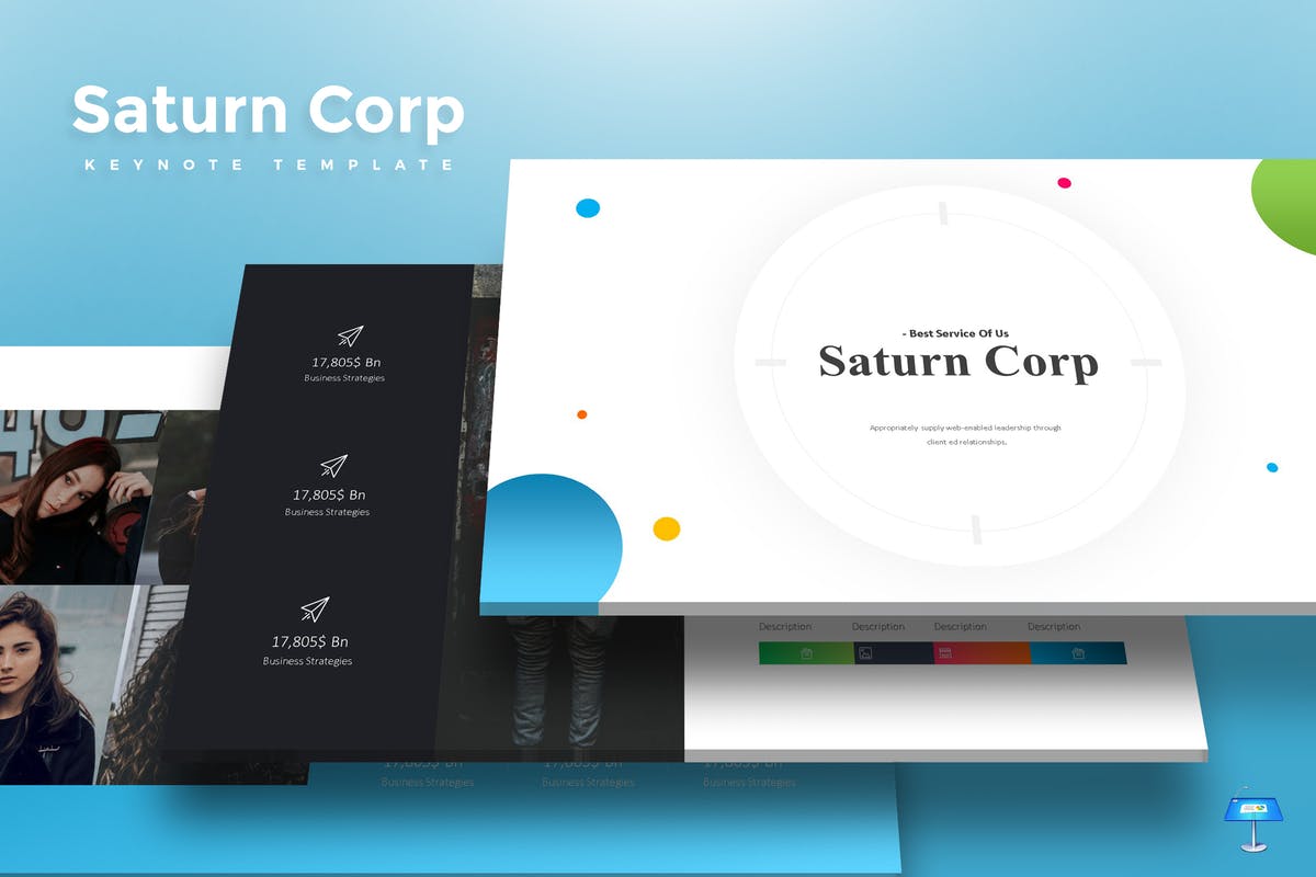 企业全方位宣传演示文稿设计模板 Saturn Corp –