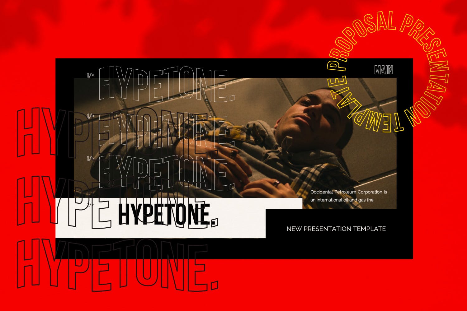 潮时尚酷黑背景Keynote幻灯片模板下载 Hypetone