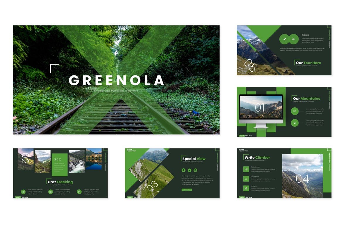 旅游摄影业务推广Keynote幻灯片模板 Greenola