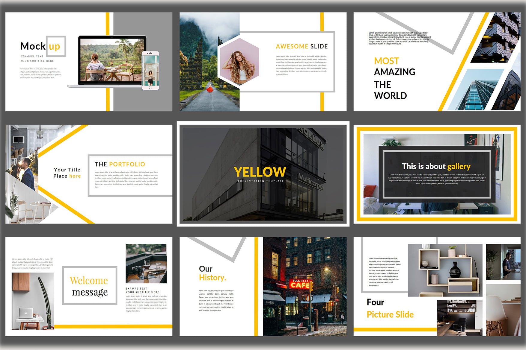 創意企業介紹工作匯報Keynote演示文稿模板 Yellow