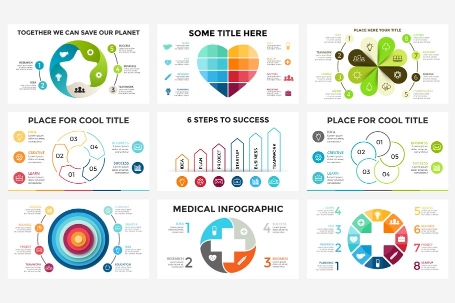 信息图表插图幻灯片模板设计素材 Infographics –