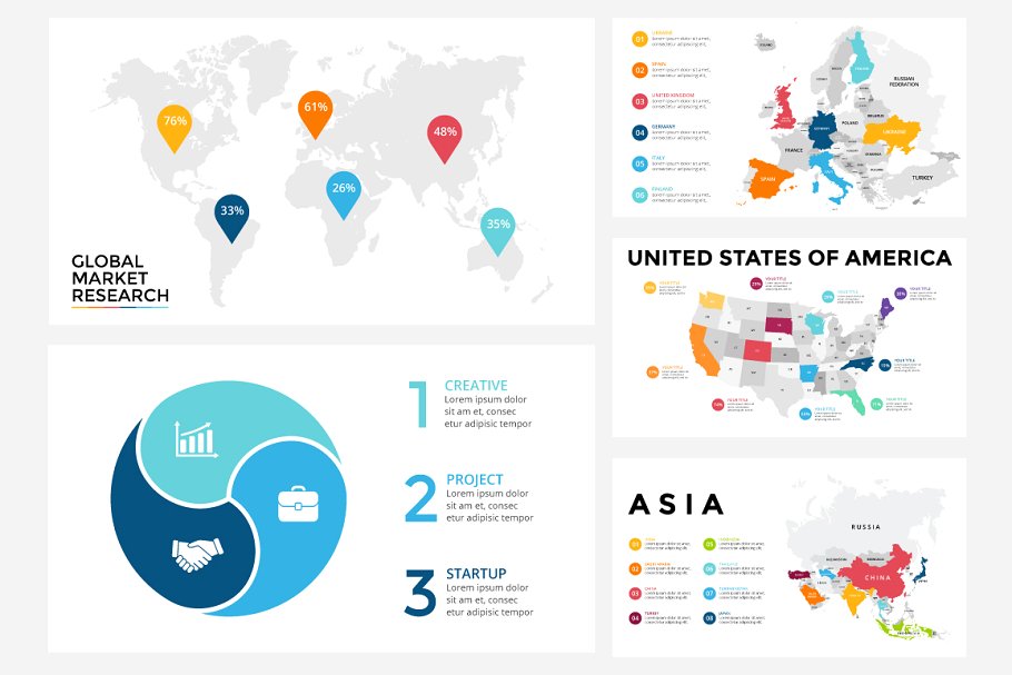 信息图表插图幻灯片模板设计素材 Infographics –