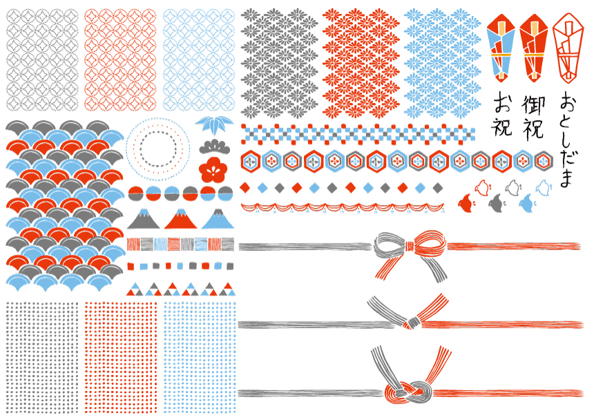 日式和风包装纹理矢量图案合辑包