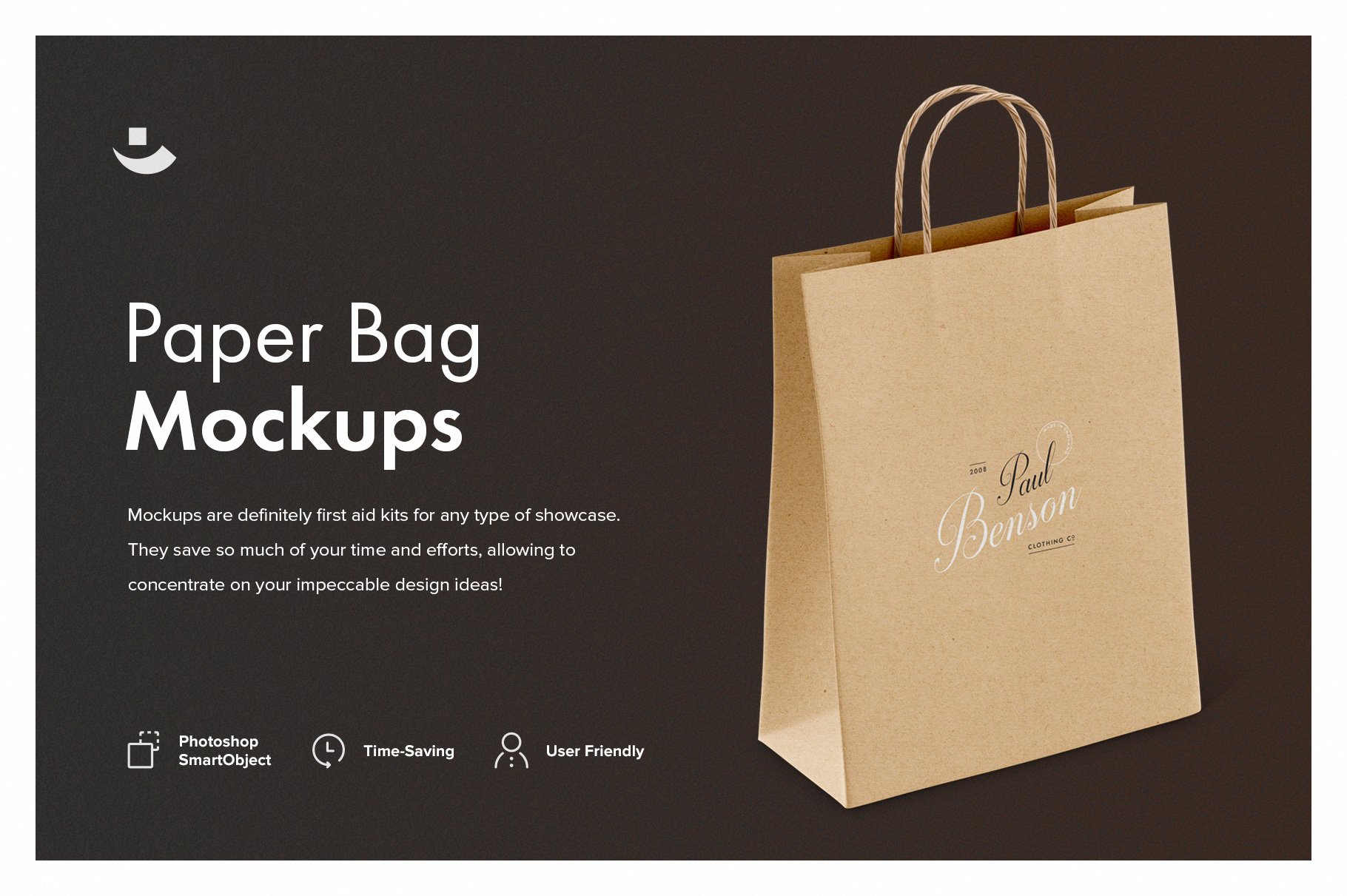 纸袋购物袋品牌包装贴图样机模板 Paper Bag Mock