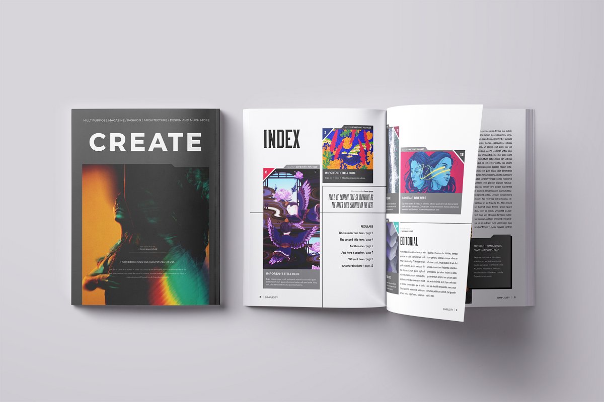 创意艺术类杂志画册设计模板
