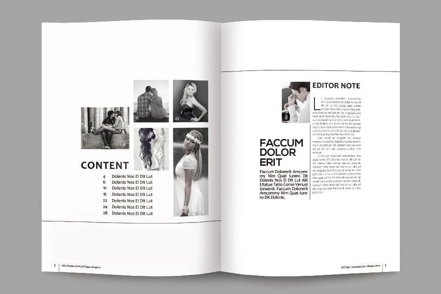 时尚的黑白杂志画册模板下载[indd]