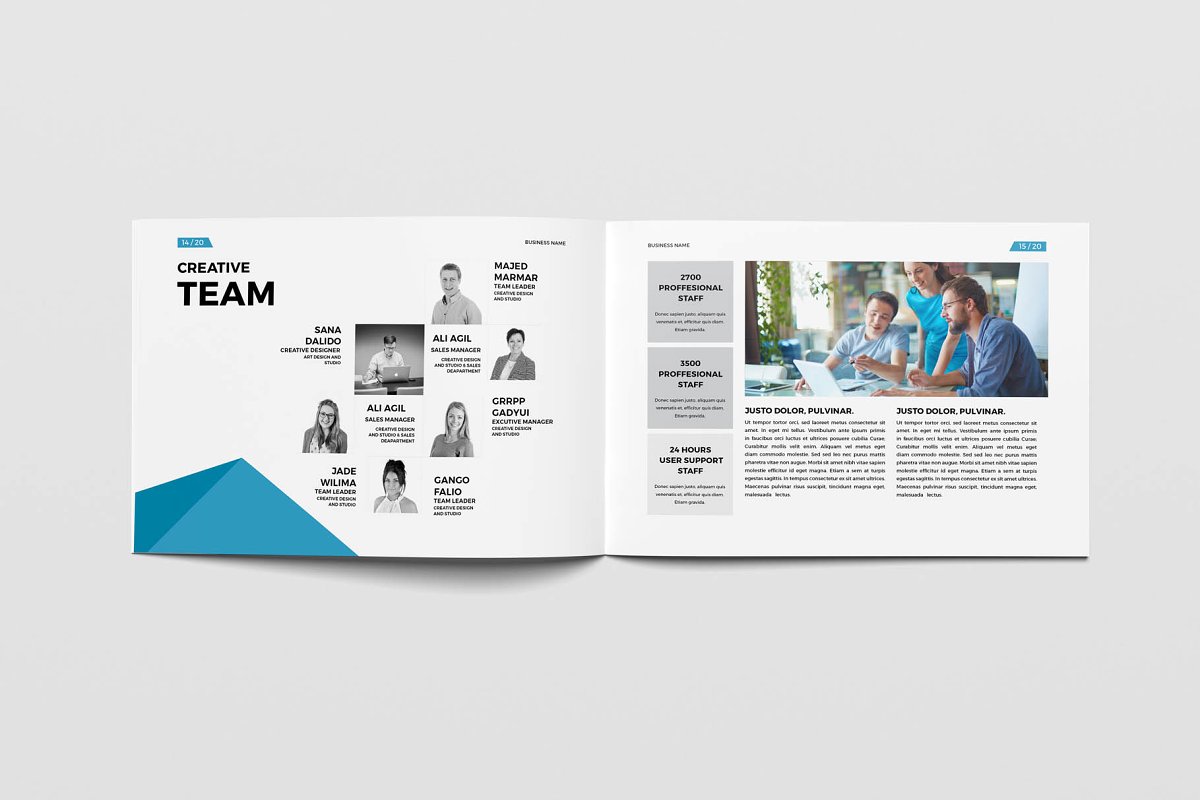 蓝色主题商业手册企业宣传册设计模板