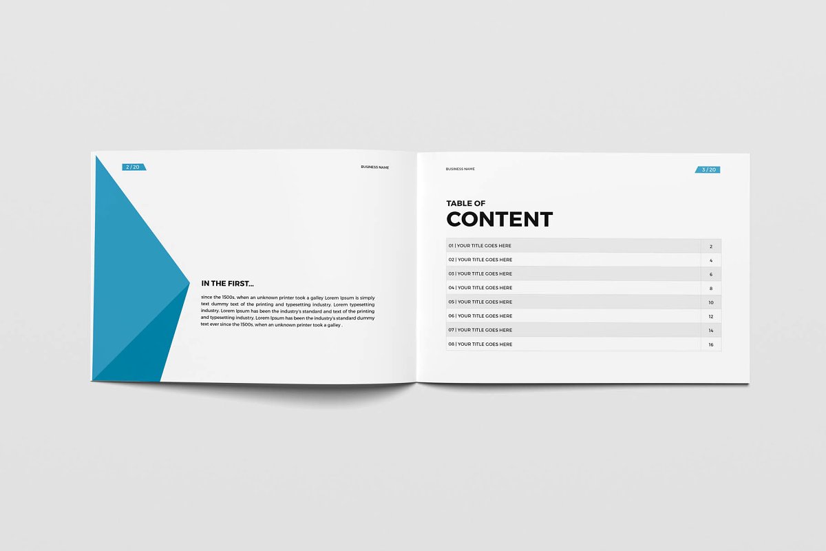 蓝色主题商业手册企业宣传册设计模板