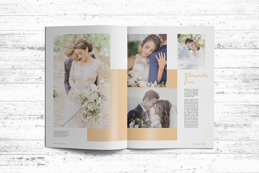现代时尚的婚礼相册杂志图册模板