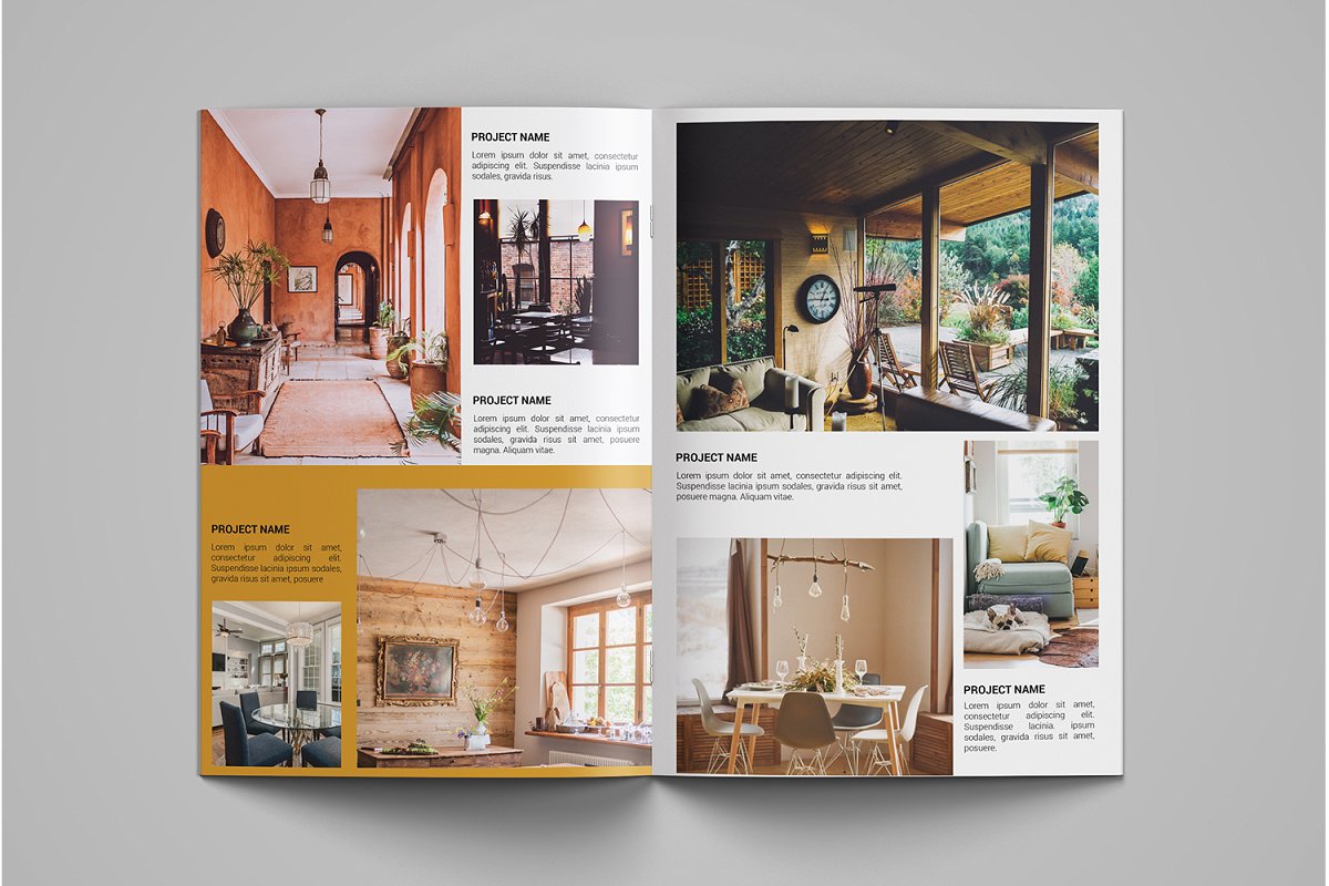 现代时尚的家居室内设计杂志画册模板