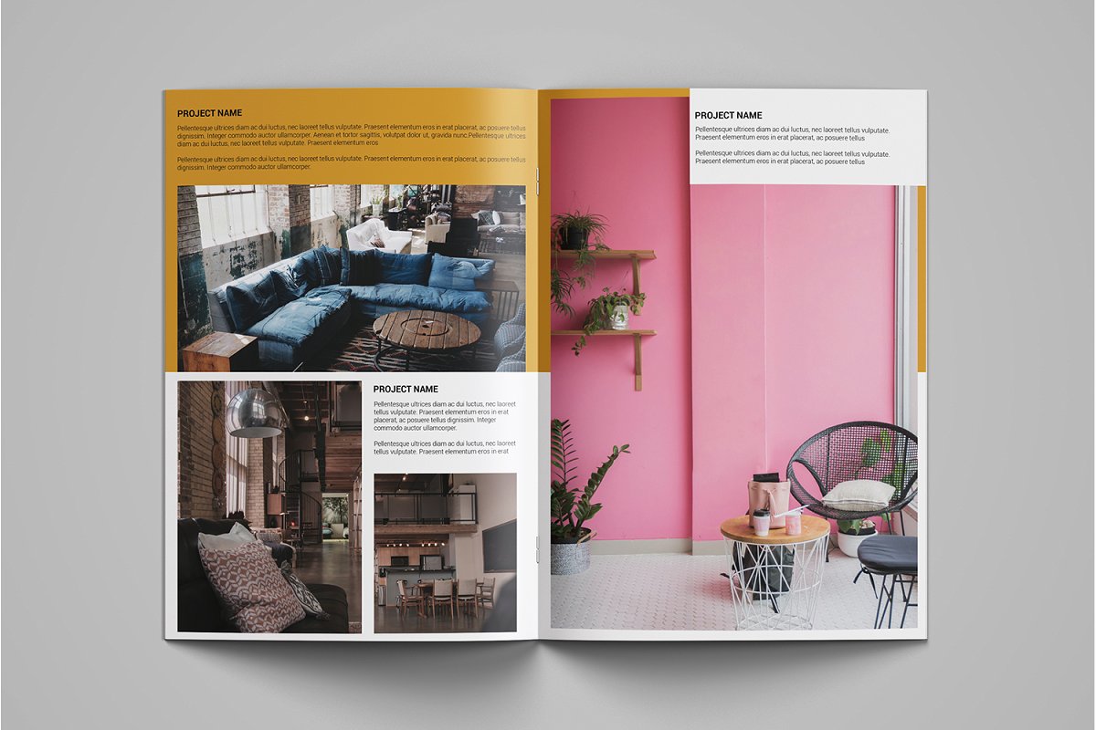 现代时尚的家居室内设计杂志画册模板
