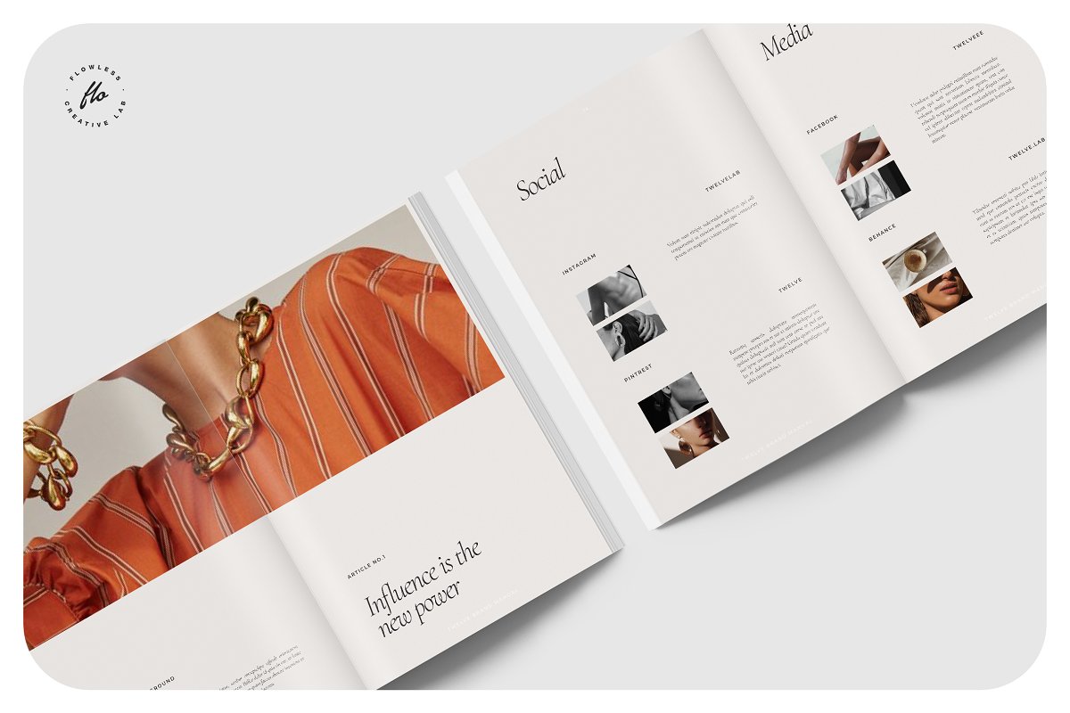 极简主义设计风格品牌手册杂志画册模板
