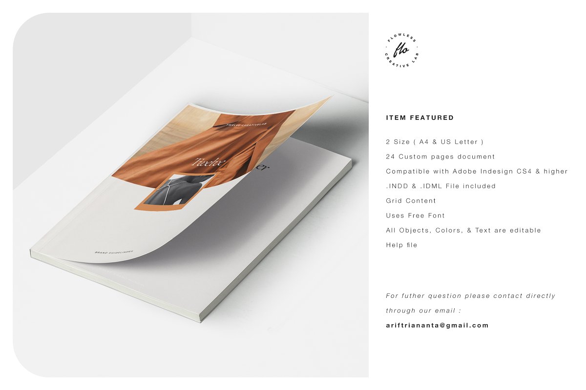 极简主义设计风格品牌手册杂志画册模板