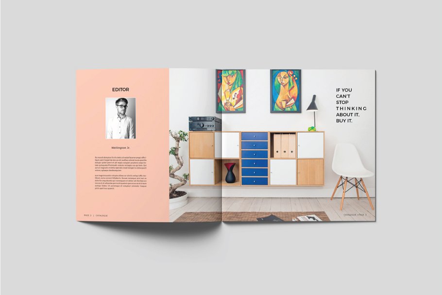 产品目录室内设计家居杂志方形画册模板