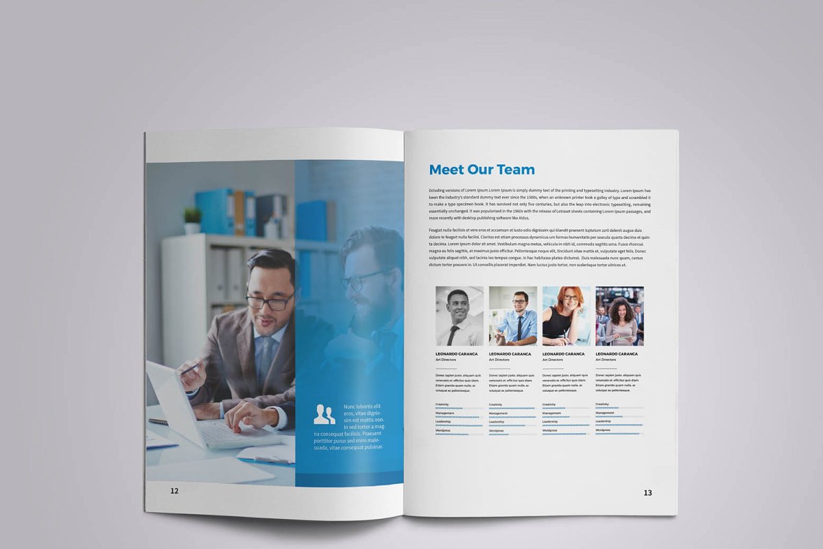 現代簡約藍色風格公司業務手冊設計模板