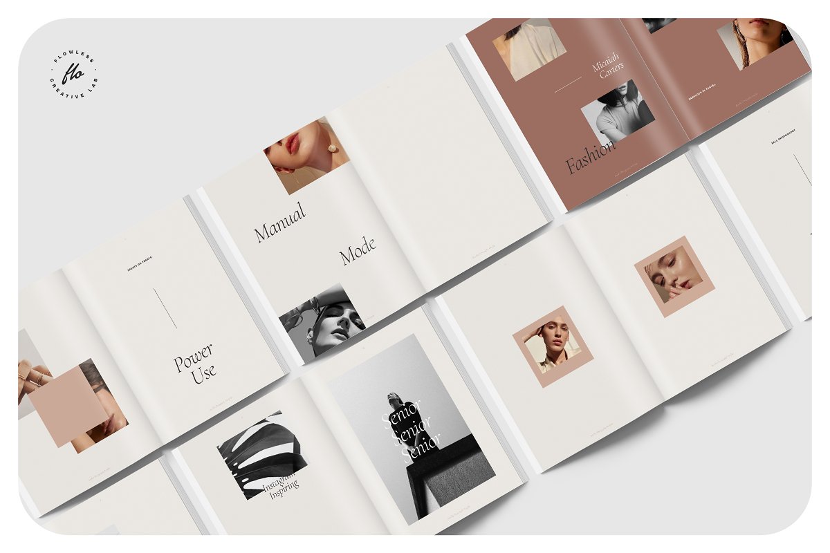 极简主义的摄影杂志画册设计模板