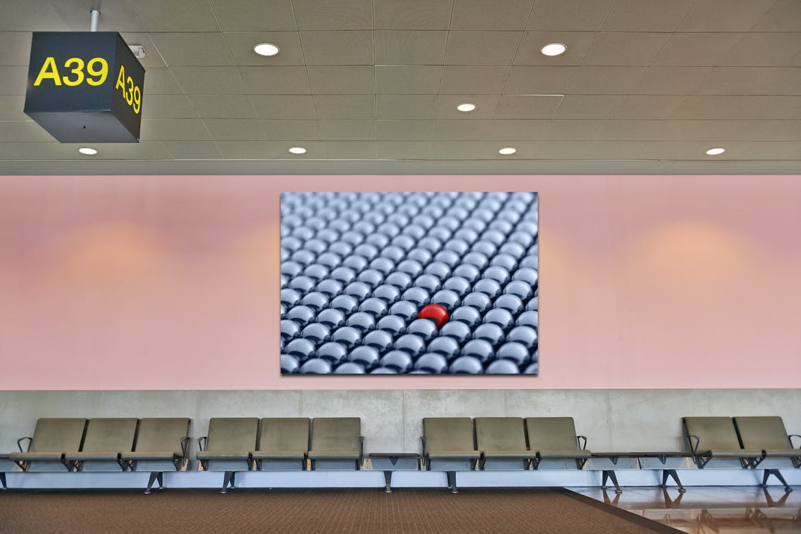 简约好用的机场广告牌设计VI样机展示模型mockups