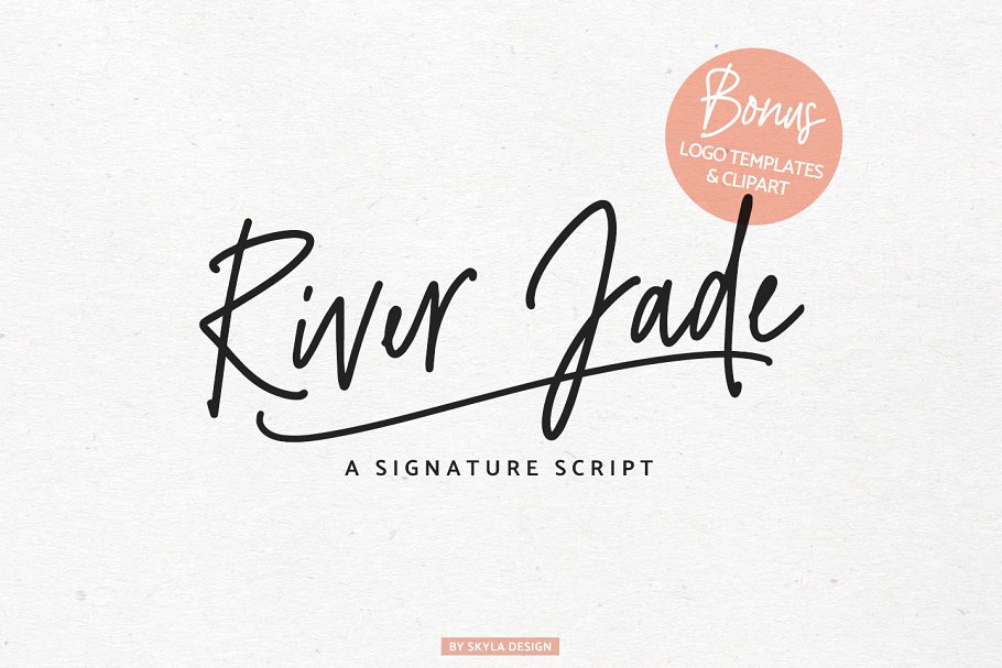 手写签名设计字体 River Jade, Signature
