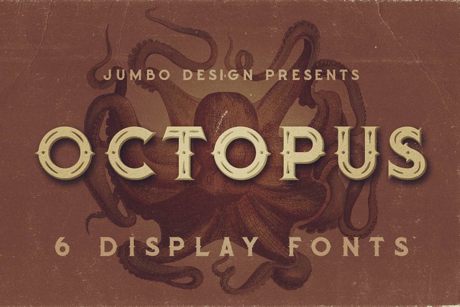经典时尚字体 Octopus – 6 Vintage Sty