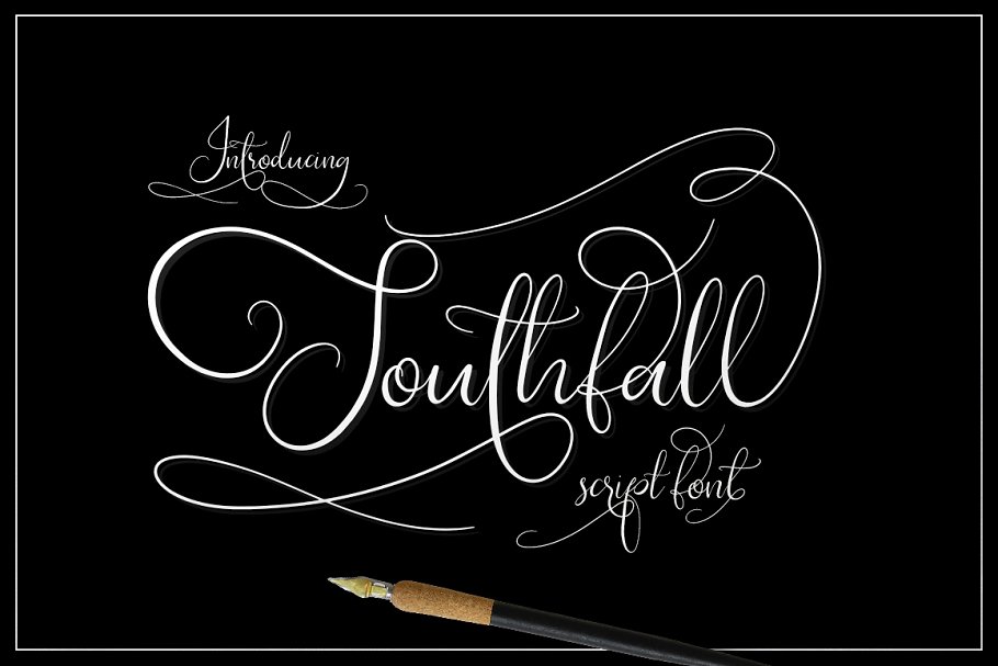 草书签名字体 Southfall Script Font